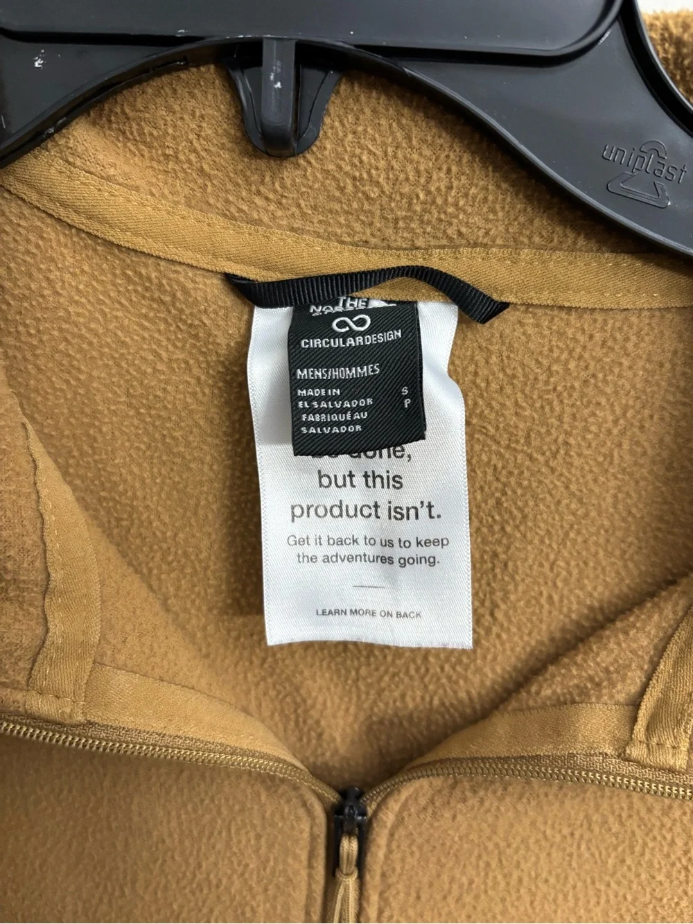 The North Face Men's Two-Tone Tan and Brown Half-Zip Fleece Pullover